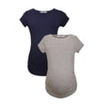 thumbnail image 1 of LVMA2000 - 2 Pack - Premium Soft Cotton - Women Maternity T-Shirt - 2 Piece Set, 1 of 13