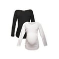 thumbnail image 1 of LVMA2300 - 2 Pack - 100% premium Cotton - Women Long Sleeve Maternity T-Shirt, 1 of 18