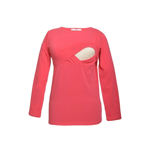 LVMA2700 - 100% premium Cotton - Women Long Sleeve Nursing Maternity T-Shirt
