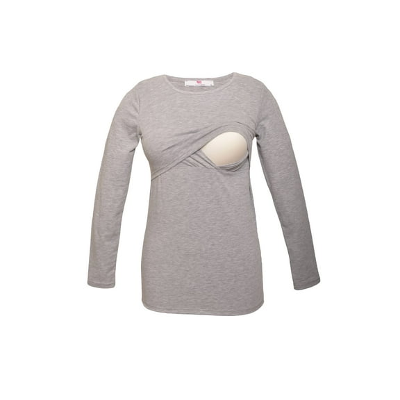 LVMA2700 - 100% premium Cotton - Women Long Sleeve Nursing Maternity T-Shirt