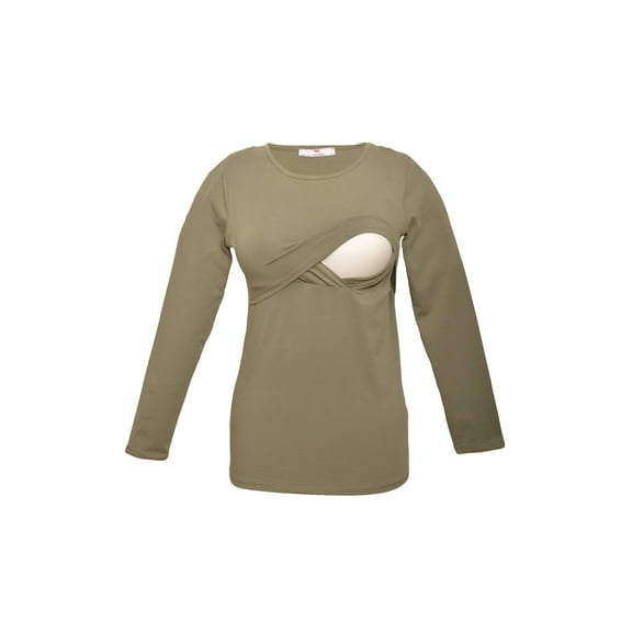 LVMA2700 - 100% premium Cotton - Women Long Sleeve Nursing Maternity T-Shirt