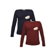 thumbnail image 1 of LVMA2700 - 2 Pack - Premium Soft Cotton - Women Long Sleeve Nursing Maternity T-Shirt - 2 Piece Set, 1 of 16