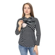 LUVMABELLY LVMA3520 - Nursing Maternity Hoodie / Sweatshirt Fall Winter Pregnant Breastfeed Casual Full Sleeve Daily Homewear
