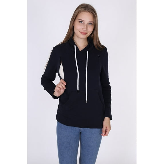LVMA4505 - Nursing Maternity Hoodie / Sweatshirt Fall Winter Pregnant Breastfeed Casual Full Sleeve Daily Homewear