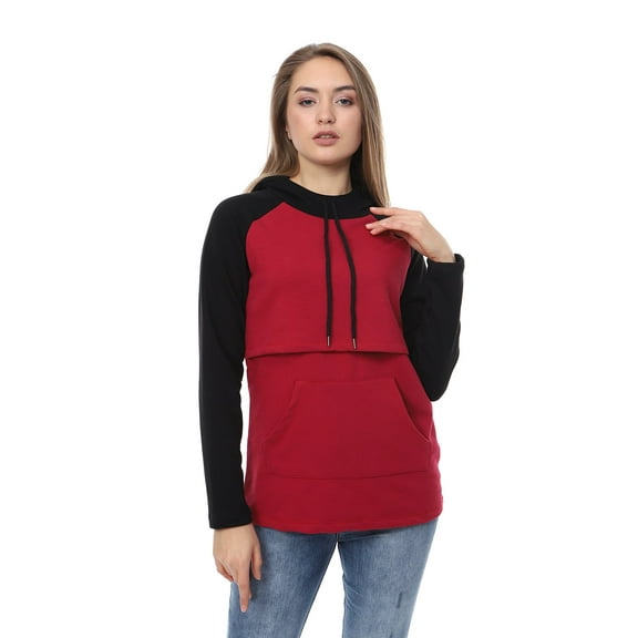 LVMA4520 - Nursing Maternity Hoodie / Sweatshirt Fall Winter Pregnant Breastfeed Casual Full Sleeve Daily Homewear