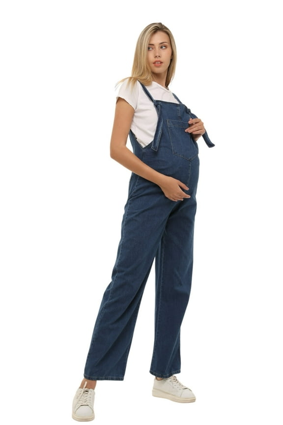 LVMA6152 - Maternity Women's Comfy Denim Overalls, Jumpsuits