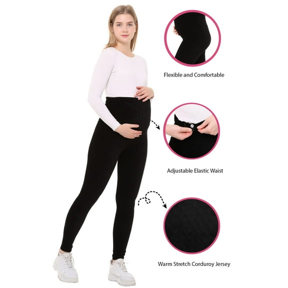 LVMA8050 - Winter Maternity Leggings Velvet Straight Casual Pants