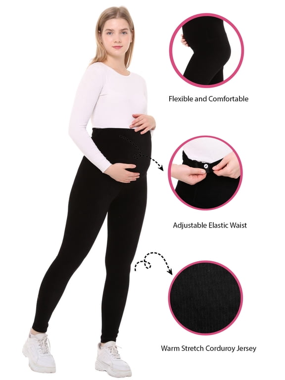 LVMA8050 - Winter Maternity Leggings Velvet Straight Casual Pants