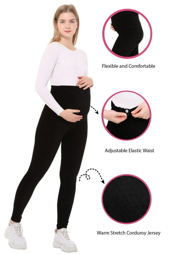 LVMA8050 - Winter Maternity Leggings Velvet Straight Casual Pants