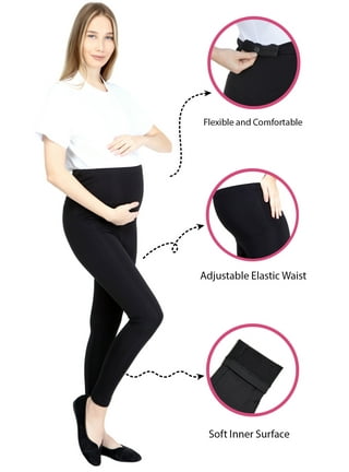 Taqqpue Women's Maternity Fleece Lined Leggings Over the Belly