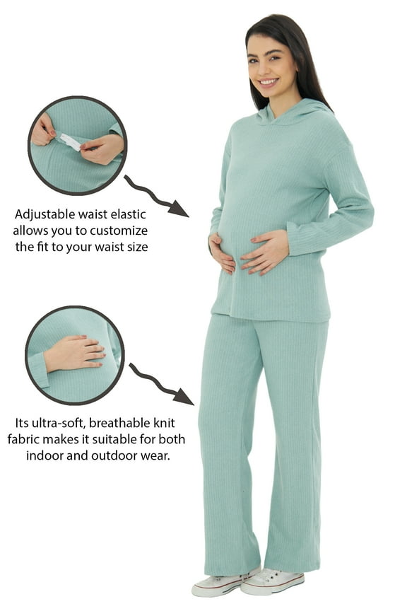LVMA9610 - Women's Chic Comfort for Moms-to-Be 2 Piece Maternity Sweatsuit