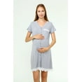 thumbnail image 1 of LVMA9720 - Women's Maternity Nursing Nightgown Soft short-Sleeved Button Tops with Lace Detail, 1 of 13