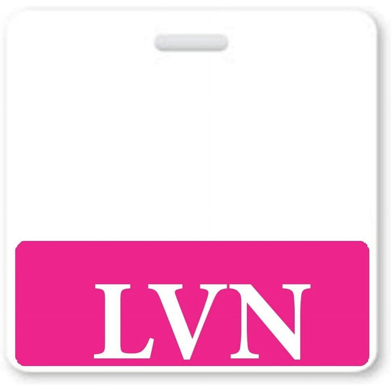 LVN Badge Buddy - Heavy Duty Horizontal Badge Buddies for Licensed Vocational Nurses - Spill & Tear Proof Cards - 2 Sided USA Printed Quick Role