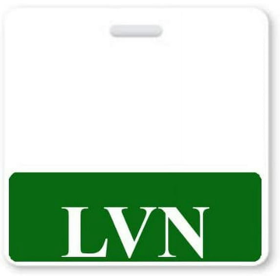 "LVN" Horizontal Nurse ID Badge Buddy with Green Border by Specialist ID, Sold Individually
