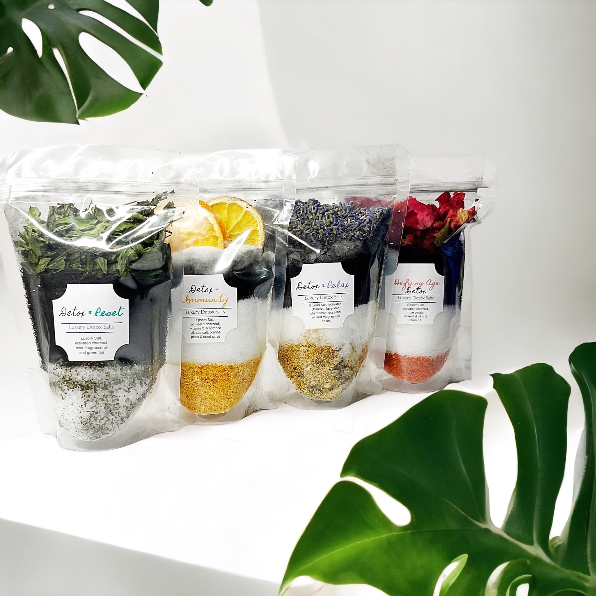 LVNDR Luxury Detox Salts Set, Herbal Salts, Vitamin C Soak, Rose ...