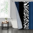 thumbnail image 1 of LVRLVR 1/4 Pcs Wild Animal Leopard Print Fabric Shower Curtain Rug Set - Zebra Print Bath Mat Bathroom Decoration, Red and Black, 70.8" × 70.8", 1 of 8