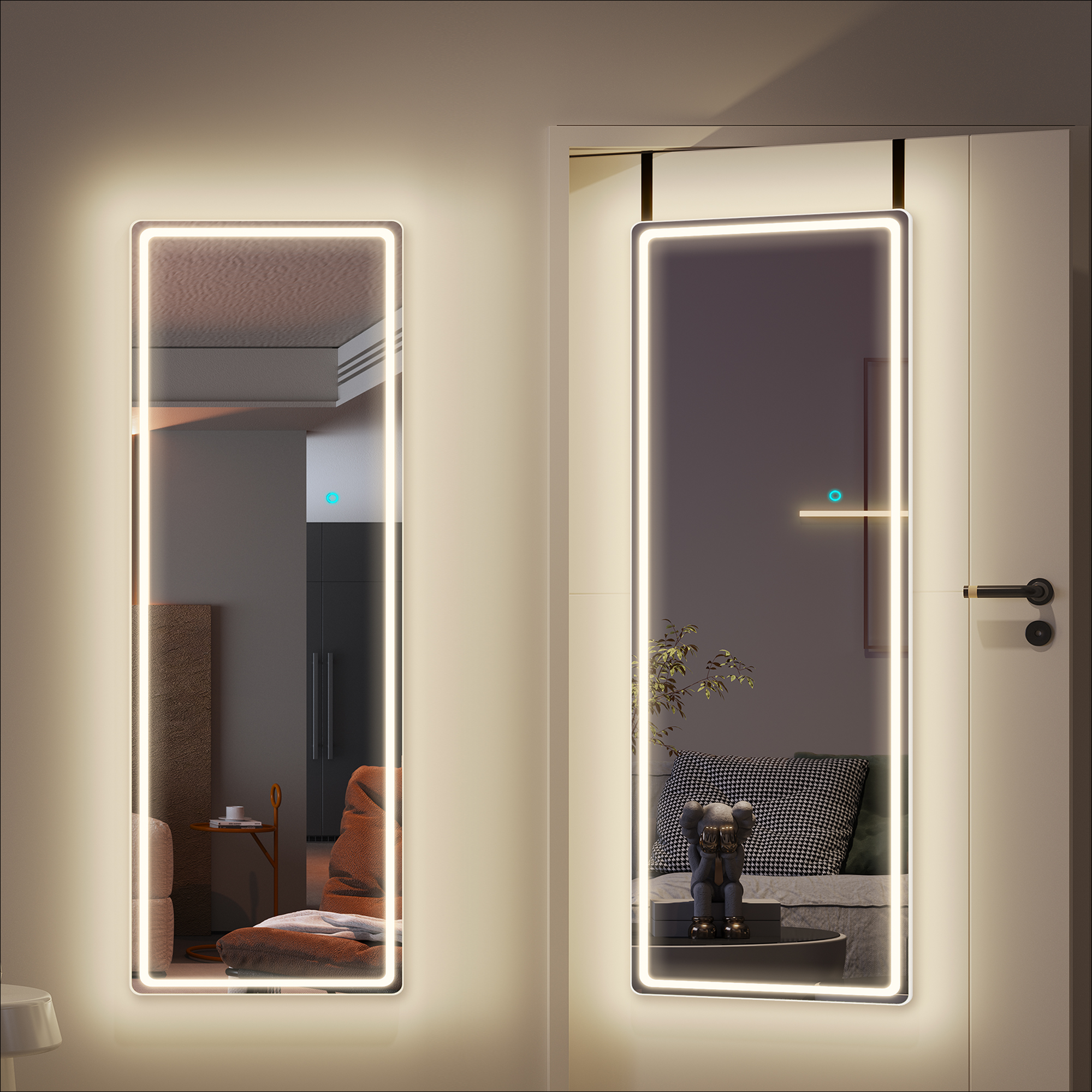 Home Basics over The Door Mirror, Black