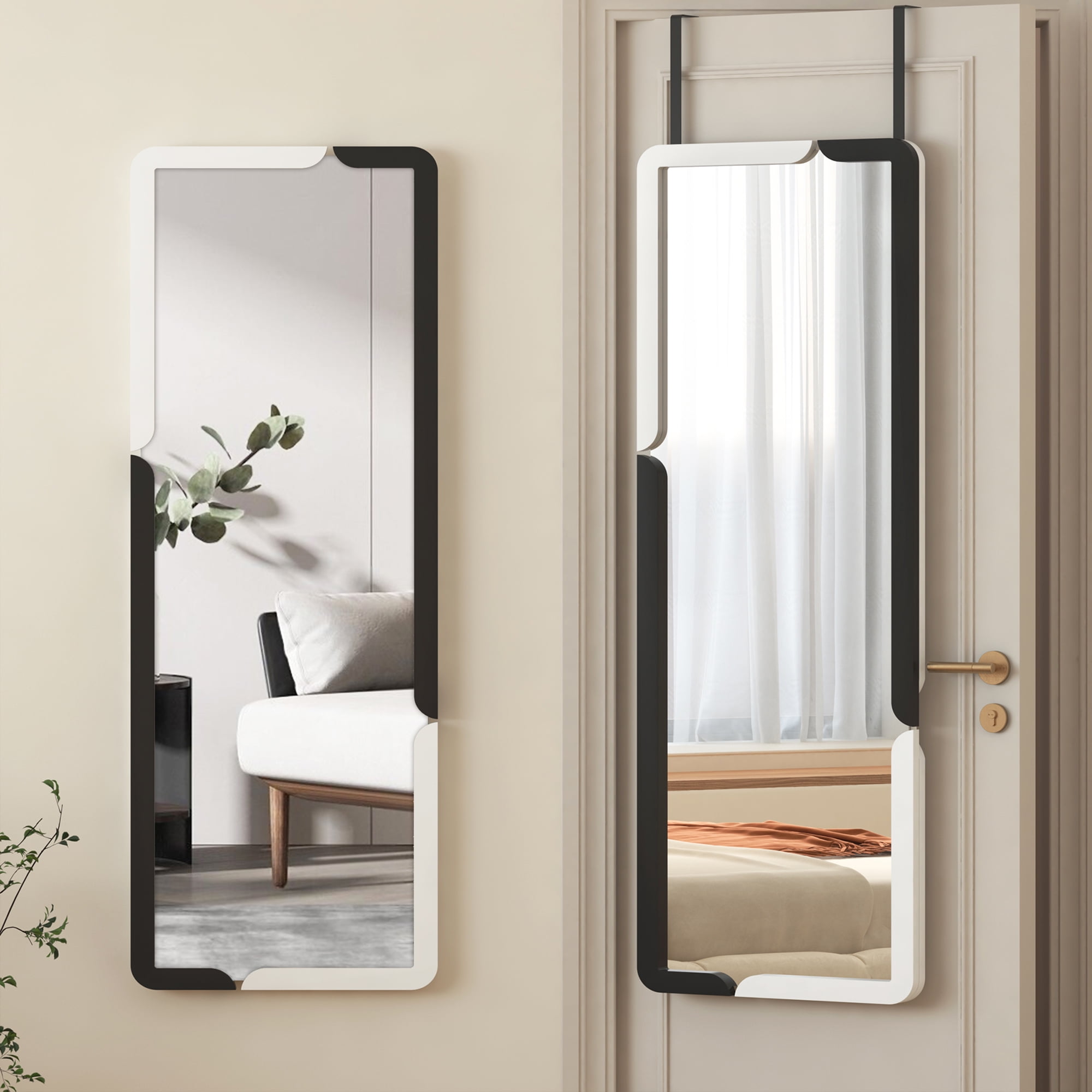 LVSOMT 47"x15" Full Length Mirror, over The Door Mirrors, Rectangle