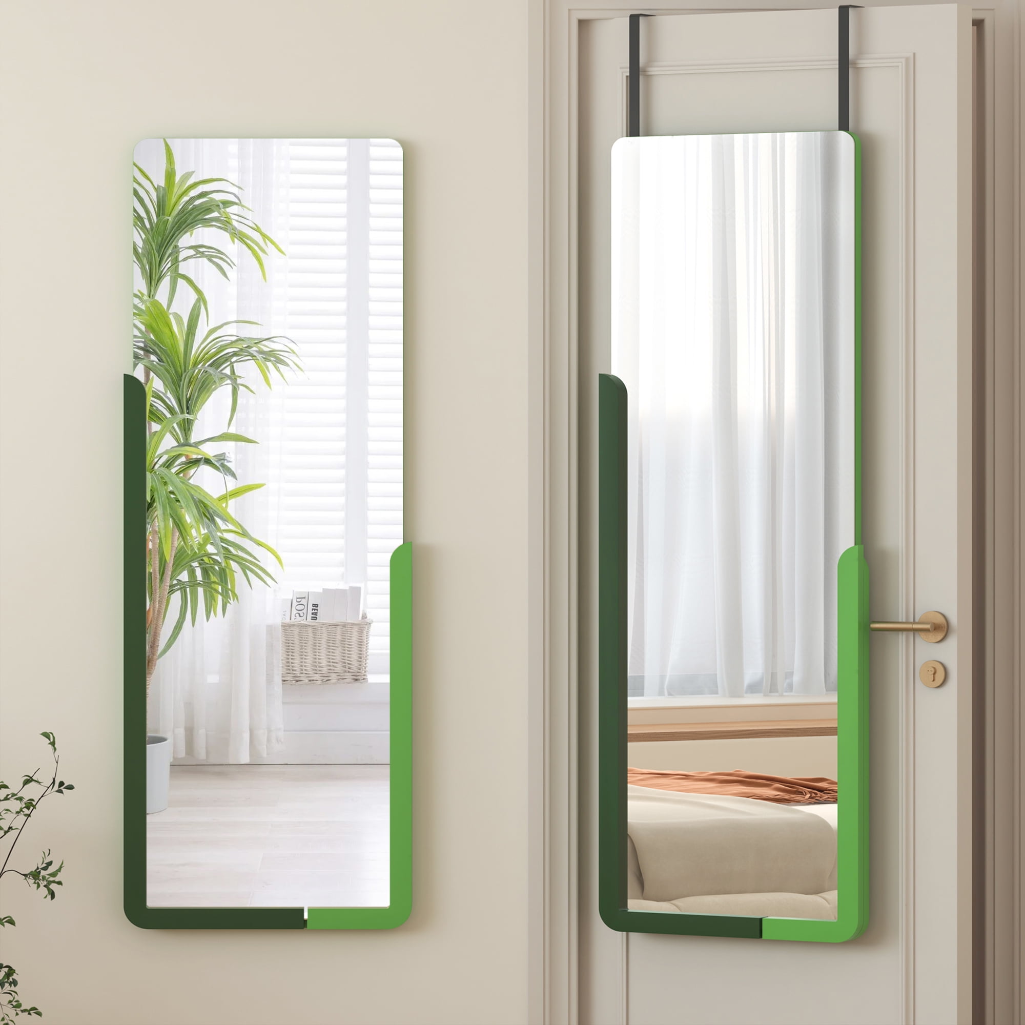 LVSOMT 47"x15" Full Length Mirror, over The Door Mirrors, Rectangle WallMounted Mirror for
