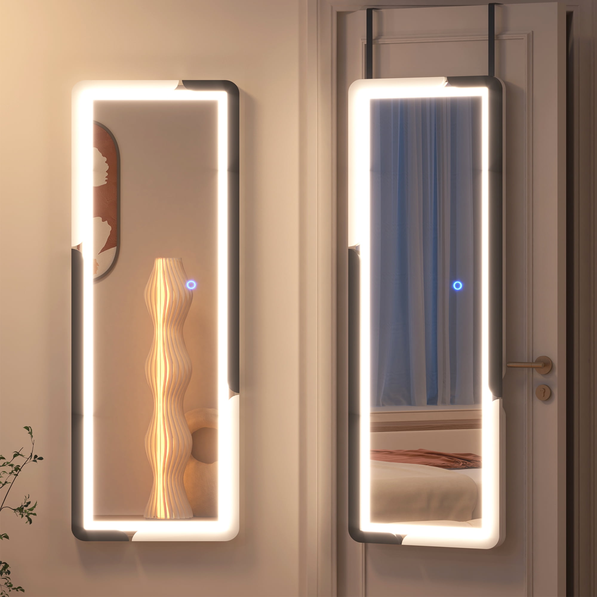 LVSOMT 47"x15" LED Full Length Mirror with Lights, WallMounted Full Body Mirror for Bedroom