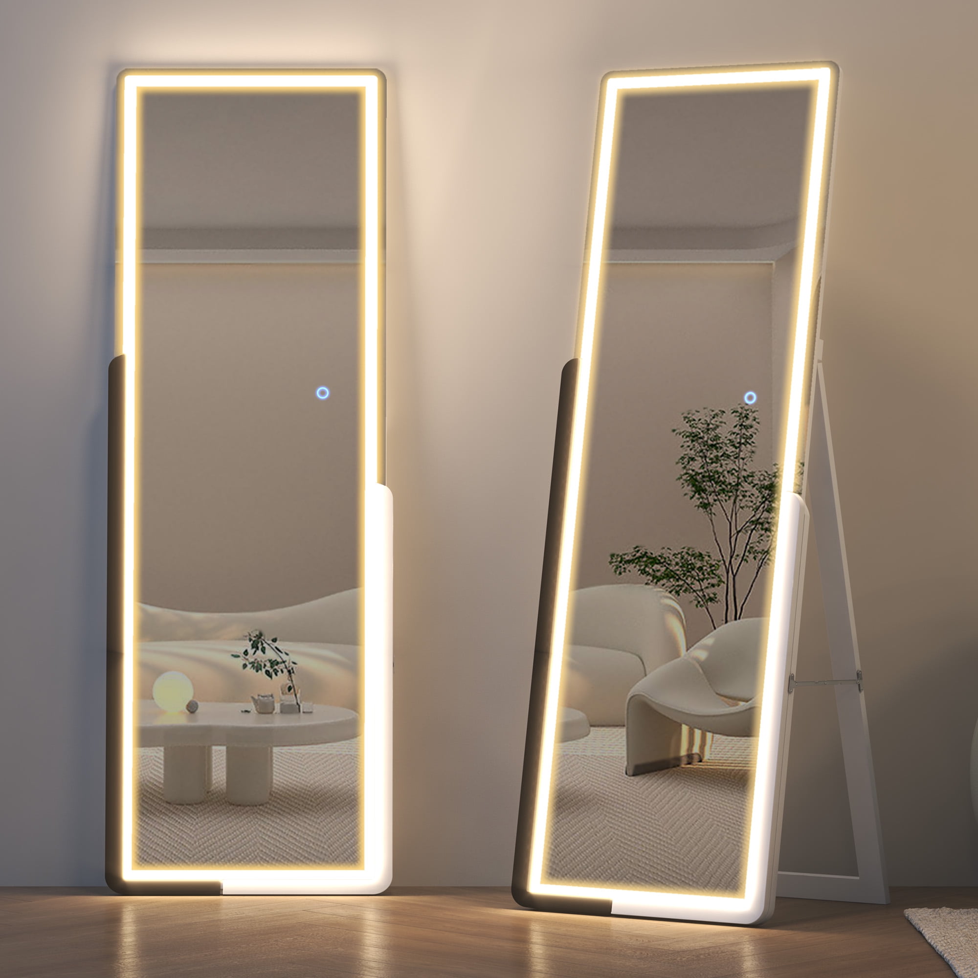 LVSOMT 63"x20" Full Length Mirror with LED Lights, Standing Floor