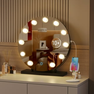 Vanity Lights for Mirror, 10-Bulb DIY Hollywood Lighted Makeup Vanity Mirror  with Dimmable Lights, Stick on LED Mirror Light Kit for Vanity Set, Plug in  Makeup Light for Bathroom Wall Mirror 