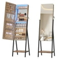 LVSOMT LED Standing Jewelry Mirror Stand Up Full Length Mirror