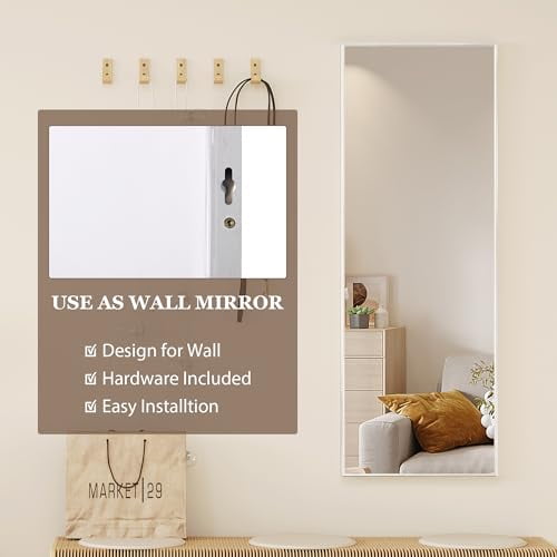 LVSOMT RGB LED Mirror, Full Length Mirror with Lights, Over The Door