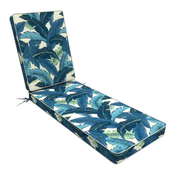 LVTXIII Outdoor Chaise Lounge Cushion, 72 x 21 x 3 Inch Patio Water-Repellent Lounge Chair Seat Cushions for Pool Side Use, Swaying Palms Blue C80