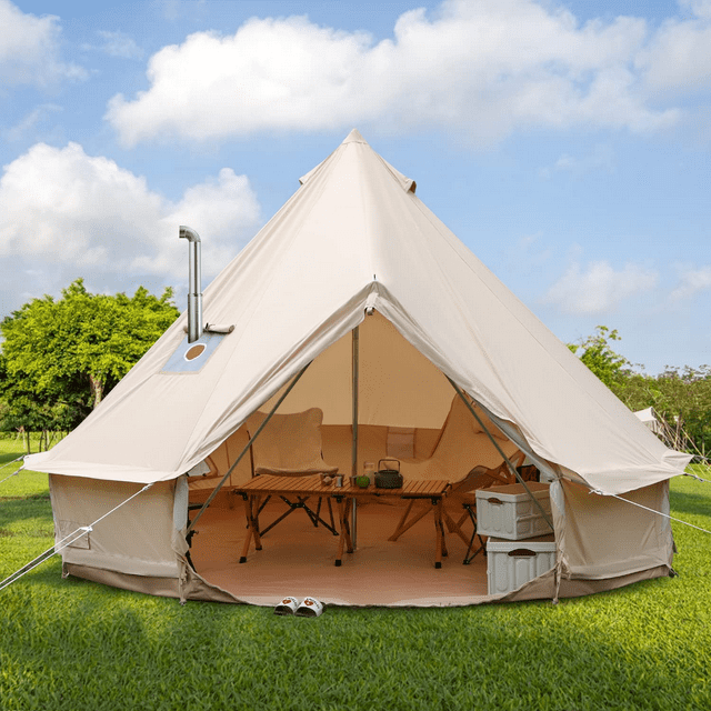 LVUYOYO Bell Tent for Camping, Luxury Cotton Tent, Yurt Canvas Tent ...