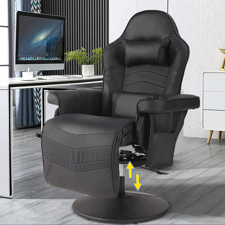 Gaming Chair Computer Massage Chair Reclining Office Chair with Footrest  Lumbar Massage Support Adjustable High Back PU Leather Ergonomic Game Chair