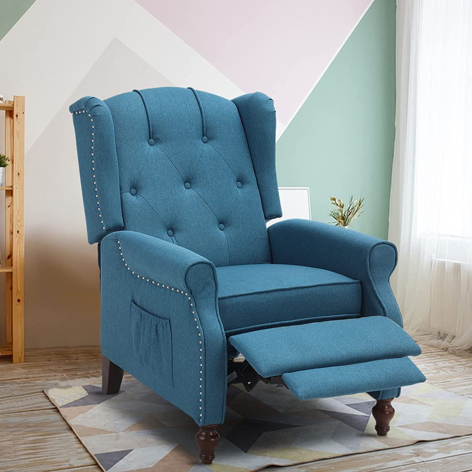 LVUYOYO Recliner Wingback Chair Tufted Arm Chair Recliner Massage