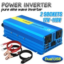 LVYUAN 1000 Watts 2000 Watts Pure Sine Wave Power Inverter DC 12V to AC 110V 120V Car Converter Charger Adapter USB