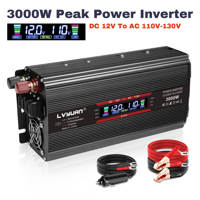 LVYUAN 1500W 3000W Peak Modified Sine Wave Power Inverter - DC 12V 