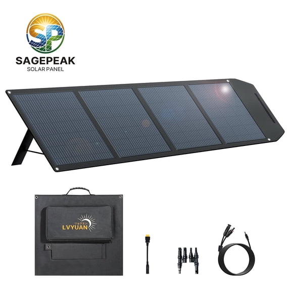 SAGEPEAK 200 Watt Solar Panel Foldable Solar Charger with Adjustable Kickstands, Portable IP67 Waterproof for Home, RV, Outdoor, Camping, Power Station, off Grid