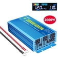 thumbnail image 1 of EFFORTWAY 2000W Power Inverter DC 12V to AC 110V Pure Sine Wave Car Inverter 3AC Outlets LCD Display for Vehicles, Outdoor Travel, 1 of 10