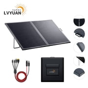 LVYUAN 200W Solar Panel Foldable Solar Panel Charger with Adjustable Kickstands Portable Waterproof IP67 24.5% High Efficiency for RV, Camping, Home, Outdoor, P