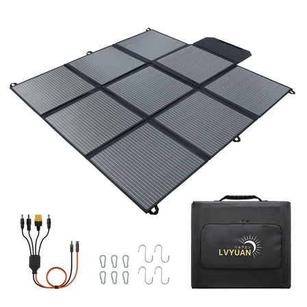 LVYUAN 300 Watt Foldable Solar Panel Kit, Portable Solar Charger Waterproof IP67 Solar Generator with MC4 Connector for Power Station, Camping, RV, Boat & Emergency