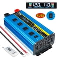 thumbnail image 1 of 3000W 6000W Peak Pure Sine Wave Power Inverter Car Converter DC 12V to AC 110V/120V with 4USB & 4AC Outlets, LCD Display, Remote Control for Car, RV, Camping, Outdoor & Home Emergency Use Blue, 1 of 12