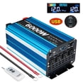 thumbnail image 1 of LVYUAN 3000W 6000W Peak Pure Sine Wave Power Inverter 12V DC to 110V AC Converter, 60Hz/50Hz, 4 AC Outlets + USB, LCD Display, Remote Control for Car, RV, Camping & Home Backup Blue, 1 of 11