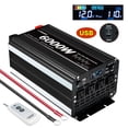 thumbnail image 1 of LVYUAN 3000W 6000W Peak Pure Sine Wave Power Inverter 12V DC to 110V AC Converter, 60Hz/50Hz, 4 AC Outlets + USB, LCD Display, Remote Control for Car, RV, Camping & Home Backup Black, 1 of 11