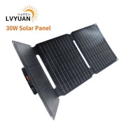 LVYUAN Solar Panel 30W Foldable Solar Panel Charger with USB and TYPE-C Port Portable Waterproof IP65 for iPhone, iPad, Tablets, Laptop , Camera, Power Bank, Hiking, Backpacking, Camping, Outdoor