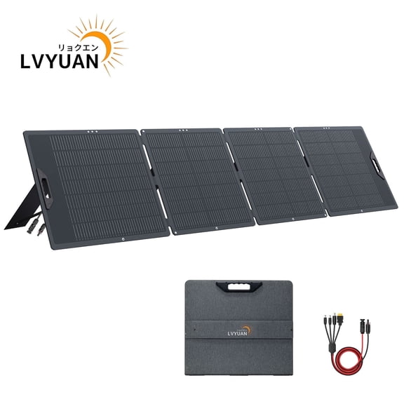 LVYUAN 400W Solar Panel Foldable Solar Panel Charger with Adjustable Kickstands Portable Waterproof IP67 22.5% High Efficiency for RV, Camping, Home, Outdoor, Power Station, off Grid