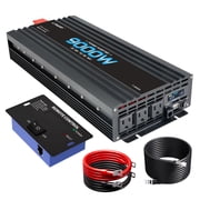 LVYUAN 4500W 9000W Surge Power Inverter DC 12V to AC 110V Car Converter with LCD Display, Remote Control, 3 US AC Outlets & USB Port for Car RV Truck Camping Home Backup