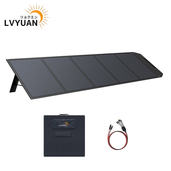 LVYUAN 500 Watt Solar Panel Foldable Solar Panel Charger with Adjustable Kickstands Portable Waterproof IP67 for Home, RV, Outdoor, Camping, Power Station, off Grid