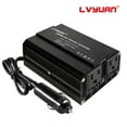 thumbnail image 1 of LVYUAN 500W Modified Sine Wave Power Inverter 12V DC to 110V AC Vehicles Converter 2 AC Outlets + 2USB Charger Car Plug Adapter for Laptop, Computer, Car, RV, Camping & Home Black, 1 of 10