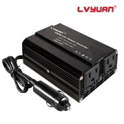 LVYUAN 500W Power Inverter DC 12V to AC 100V Car Converter with 2 US Outlets & Dual 3.1A USB Ports, Car Charger Plug Adapter for Vehicles RV Travel Camping Trip Laptop Computer Black
