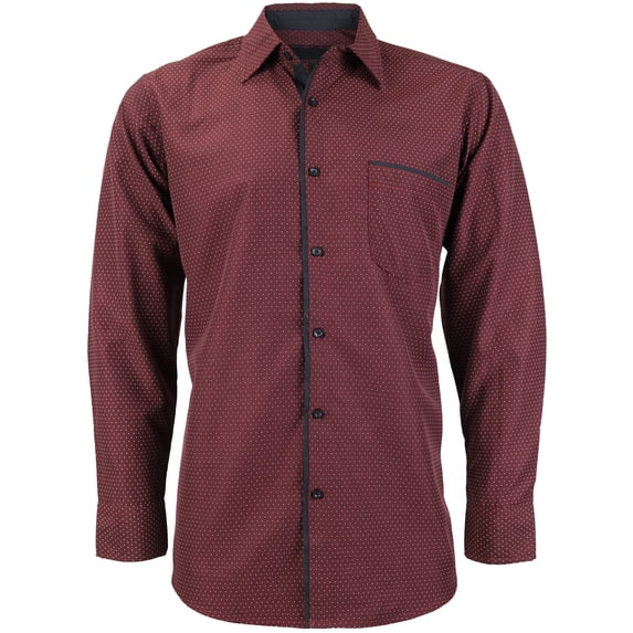 LW Men's Western Button Up Long Sleeve Designer Dress Shirt (LM96 #2, 2XL)
