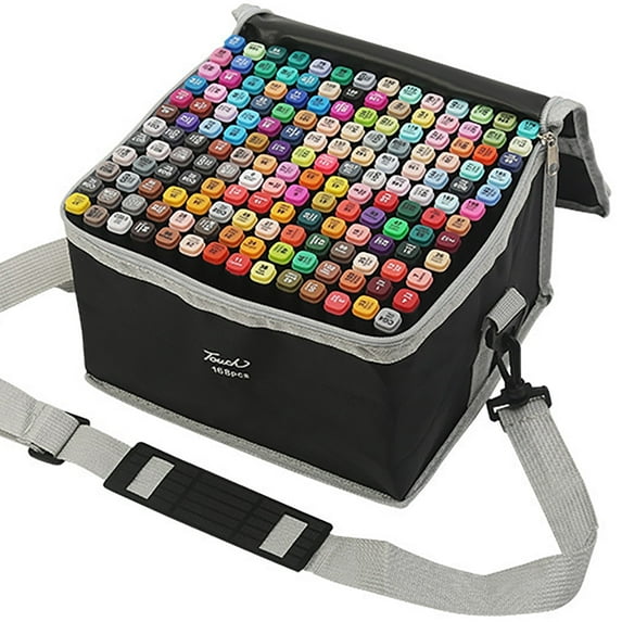 LWBDD 168-Count Alcohol Markers, Drawing Art Markers Gift Set with Assorted Colors Brush-like & Fine Tip Pens