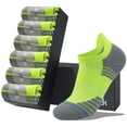 thumbnail image 1 of LWFBDTK Athletic Ankle Socks, Low Cut Cushioned Tab Sports Running Socks for Men & Women, 6 Pairs Green (Size 7-12), 1 of 7